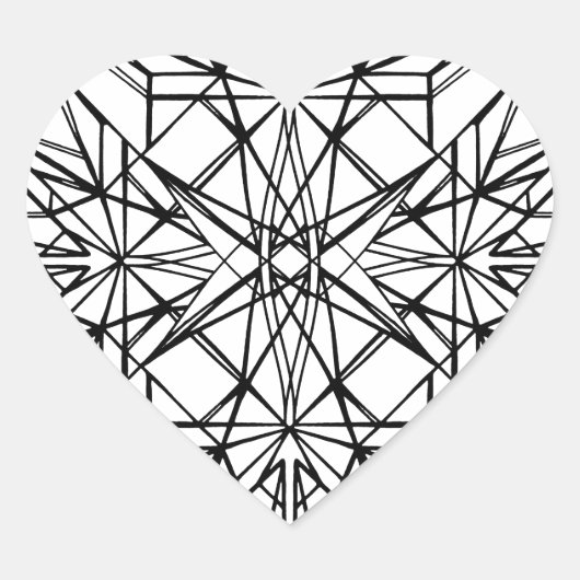 geometrische symmetrie hart sticker (Voorkant)