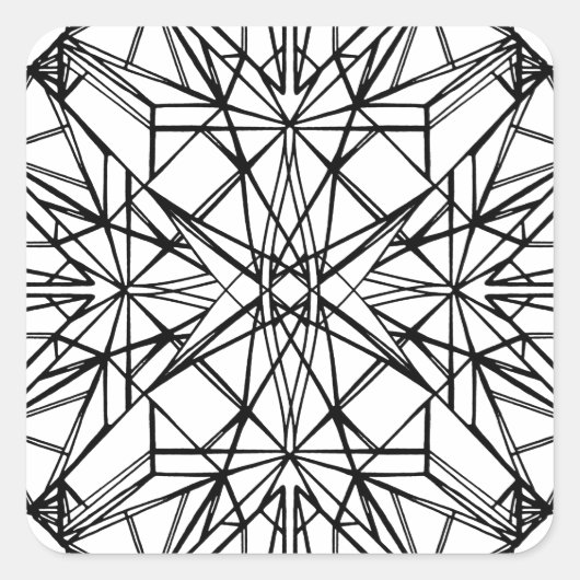 geometrische symmetrie vierkante sticker (Voorkant)