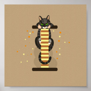 Geometrische tabel door Cat-illustratie Poster