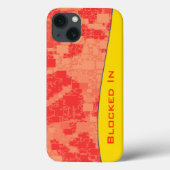 Geometrische Tangerine Block Pattern Gepersonalise Case-Mate iPhone Case (Achterkant)