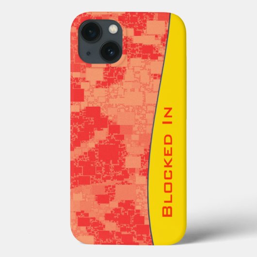 Geometrische Tangerine Block Pattern Gepersonalise Case-Mate iPhone Case (Achterkant)