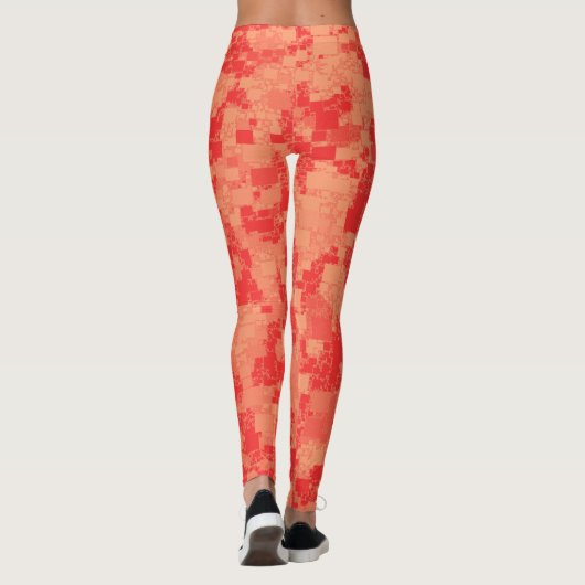 Geometrische Tangerine Shades Abstract Leggings (Achterkant)