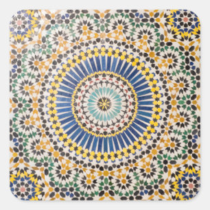 Geometrische tegel, Marokko Vierkante Sticker