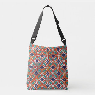 Geometrische tegels: etnische achtergrond. crossbody tas