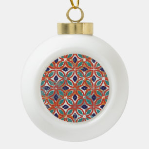 Geometrische tegels: etnische  achtergrond. keramische bal ornament