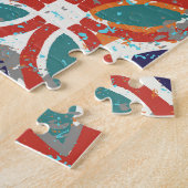 Geometrische tegels: etnische achtergrond. legpuzzel (Zijkant)