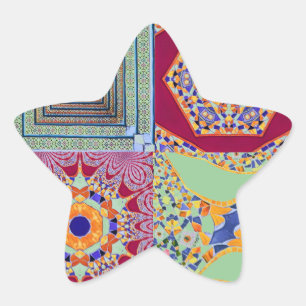 Geometrische Tegels van Azulejos met een CG-twist Ster Sticker