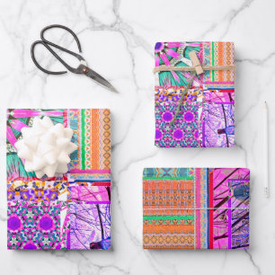 Geometrische Tegels van Azulejos met Vredesvogel Inpakpapier Vel