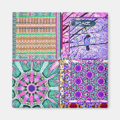 Geometrische Tegels van Azulejos met Vredesvogel Magneet (Voorkant)