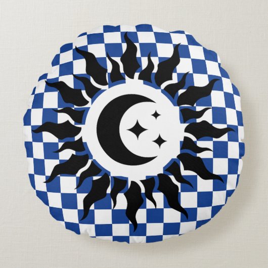 geometrische tekening ItalianFreaks Rond Kussen (Voorkant)