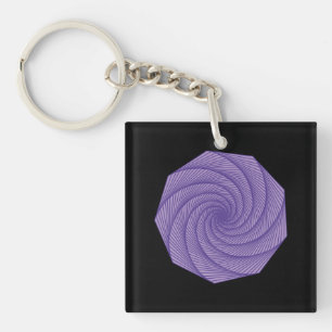 geometrische tekening Violet Sleutelhanger