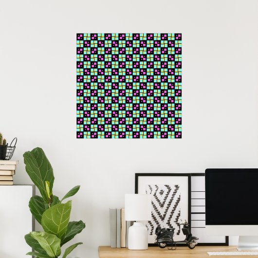 Geometrische Terrazzo Pattern Poster (Thuiskantoor)