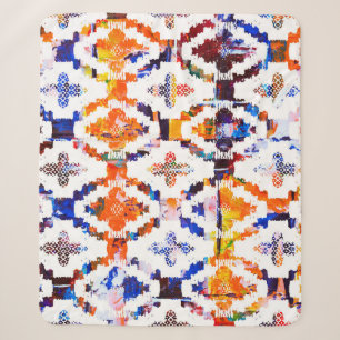 Geometrische textuurpatroon met waterverf-effectab sherpa deken