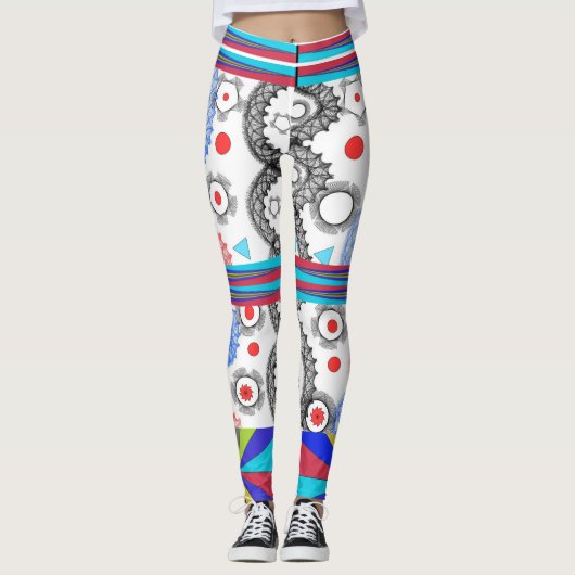 Geometrische trendy new2023 van de Halloween leggi Leggings (Voorkant)