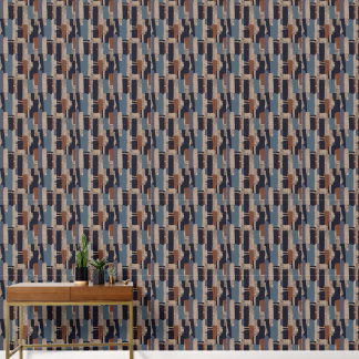 Geometrische Tribal (Terracotta + Blauw) Luxe Behang