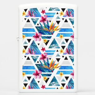 Geometrische tropische bloemen