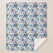 Geometrische tropische bloemen sherpa deken (Voorkant)