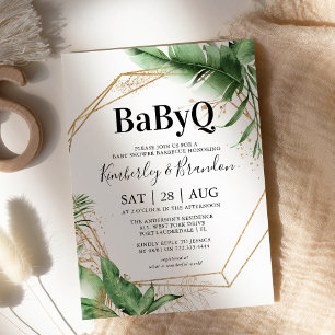 Geometrische Tropische Botanische BBQ Baby Shower Kaart