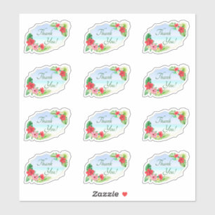 Geometrische tropische Floral WeddingDank je Sticker