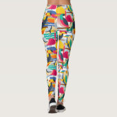 Geometrische tropische vogels leggings (Achterkant)