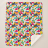 Geometrische tropische vogels sherpa deken (Voorkant)