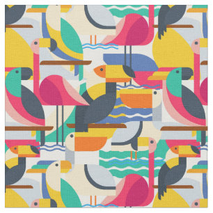 Geometrische tropische vogels stof