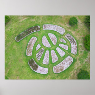Geometrische Tuin Ontwerp Uitzicht Modern Landscha Poster