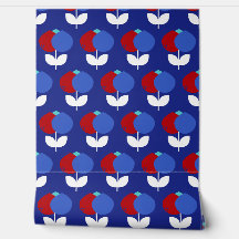 Geometrische tulpen rood en blauw