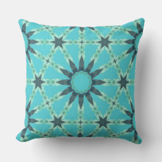 Geometrische turquoise zonnekussen kussen