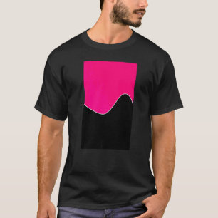 Geometrische twee tonen golfpatroon helder roze en t-shirt