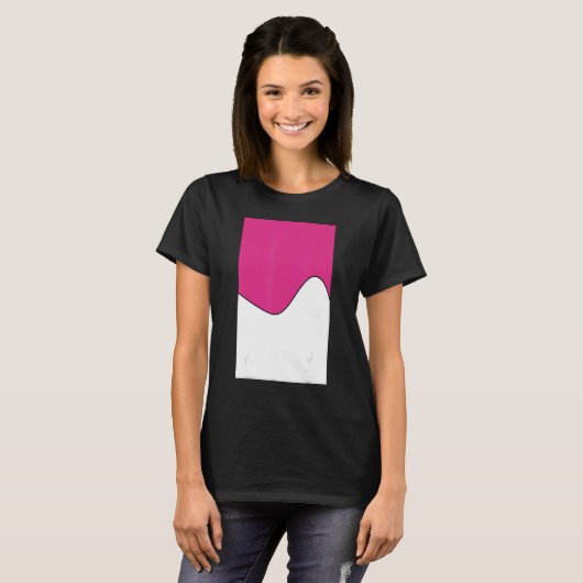 Geometrische Two Tone Wave Pattern Deep Cerise en  T-shirt (Voorkant volledig)