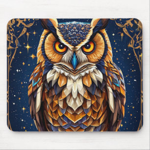 🦉 Geometrische Uil Bureaublad Decoratie Voor Voge Muismat