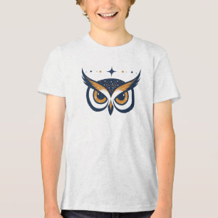 Geometrische uil ogen T-shirt – mystieke nachtelij