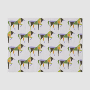 Geometrische Unicorn Modern Abstract Tangram Dier Tissuepapier