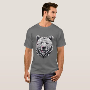 Geometrische veelhoekige Beer gezichtsillustratie T-shirt