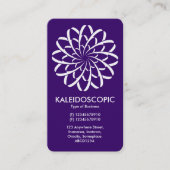 Geometrische ventilator 02 - wit op diep Paars Visitekaartje (Voorkant)