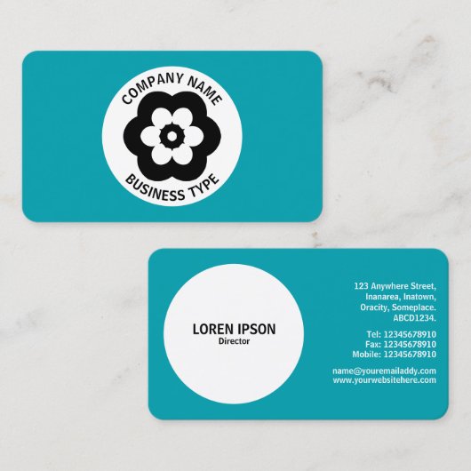 Geometrische ventilator - Blauw #009FAE Visitekaartje (Voorkant / Achterkant)