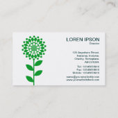 Geometrische ventilator - Grijs groen op wit Visitekaartje (Achterkant)