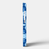 Geometrische ventilatorpatronen in Cerulean & Ligh Case-Mate iPhone Case (Achterkant / Links)