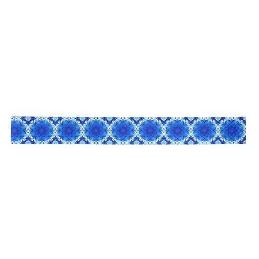 Geometrische ventilatorpatronen in kobalt Blue en  Lint (Voorkant)