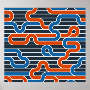 Geometrische verdraaide lijnen  poster