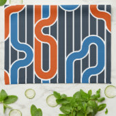 Geometrische verdraaide lijnen theedoek (Gevouwen)