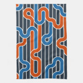 Geometrische verdraaide lijnen theedoek (Verticaal)