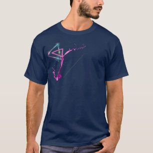 Geometrische vibes: violette driehoek T-shirt