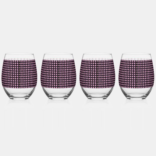 Geometrische Vibrant Gradient Pink Diamond Pattern Wijnglas Zonder Voet