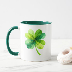 Geometrische vierbladige klaver St. Patrick's Day Mok