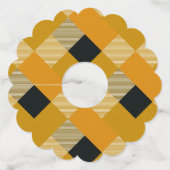 Geometrische vierkant Abstractie 9 Wijnglaslabel (Voorkant)