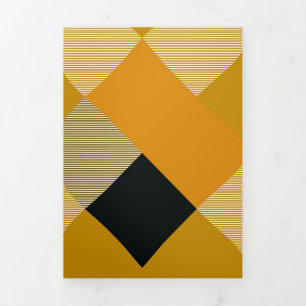 Geometrische vierkante abstractie 9 drieluik wenskaart