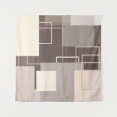 Geometrische vierkanten - Chocolade en Crème Wandkleed (Voorkant)