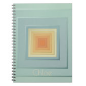 geometrische vierkanten (lichtblauw en geel) notitieboek (Voorkant)